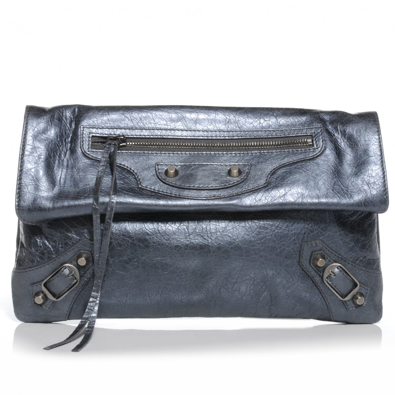Balenciaga Metallic Agneau Envelope Clutch Anthracite 1 of 7