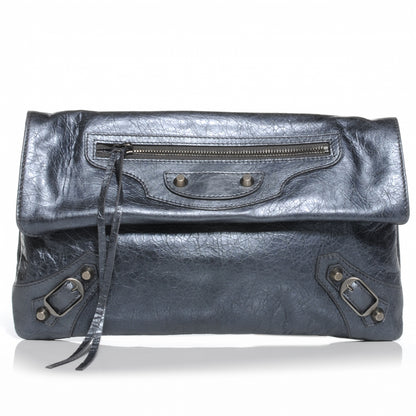Balenciaga Metallic Agneau Envelope Clutch Anthracite 1 of 7