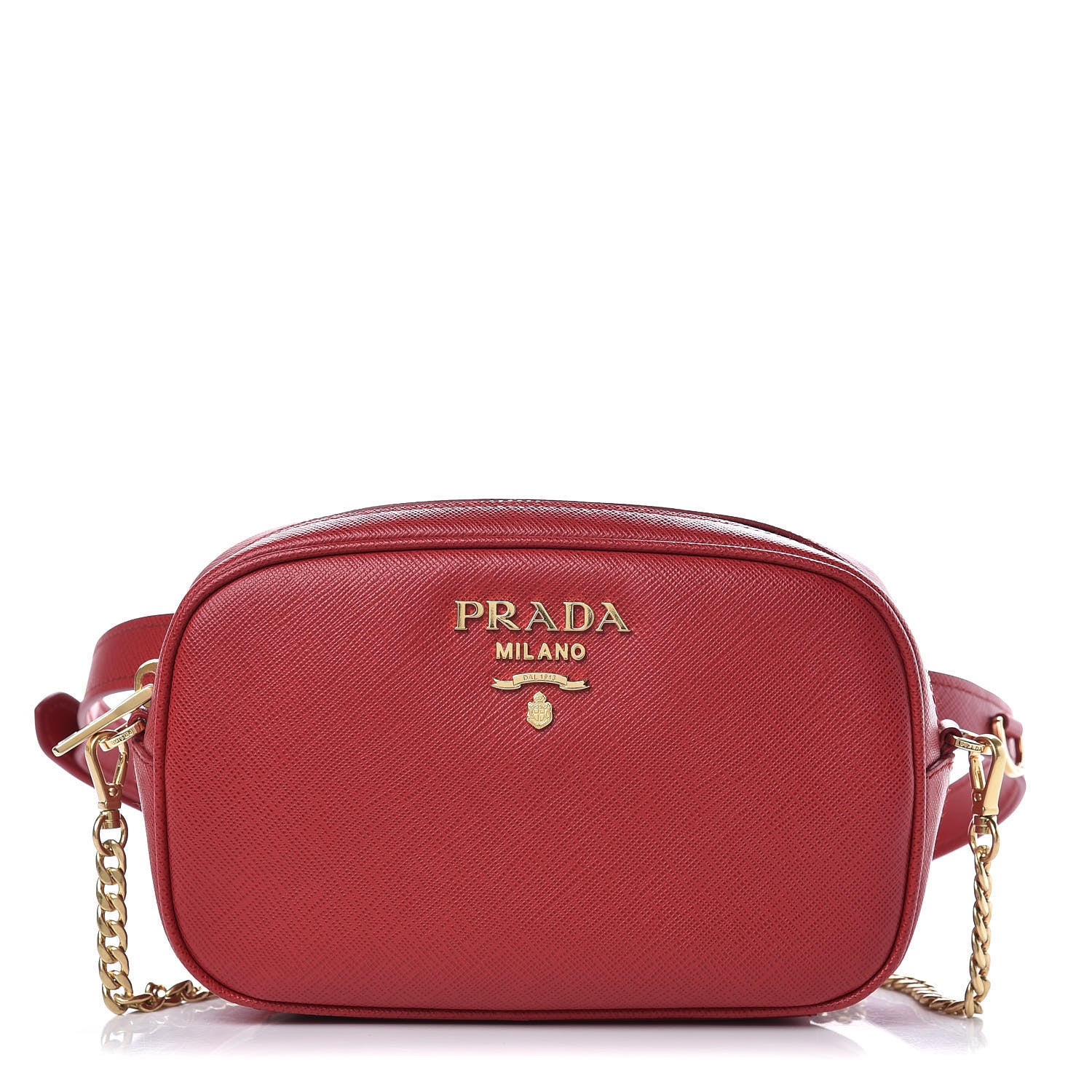 Prada Saffiano Lux Belt Bag Fuoco 1 of 9