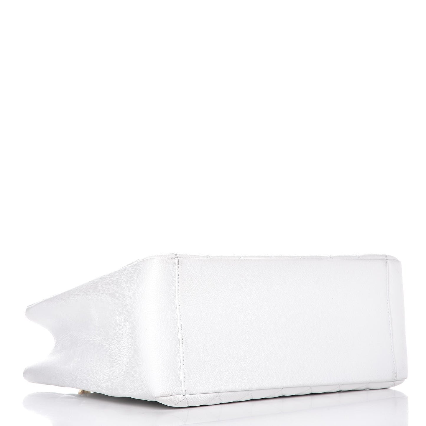 Caviar Quilted Grand Shopping Tote GST White