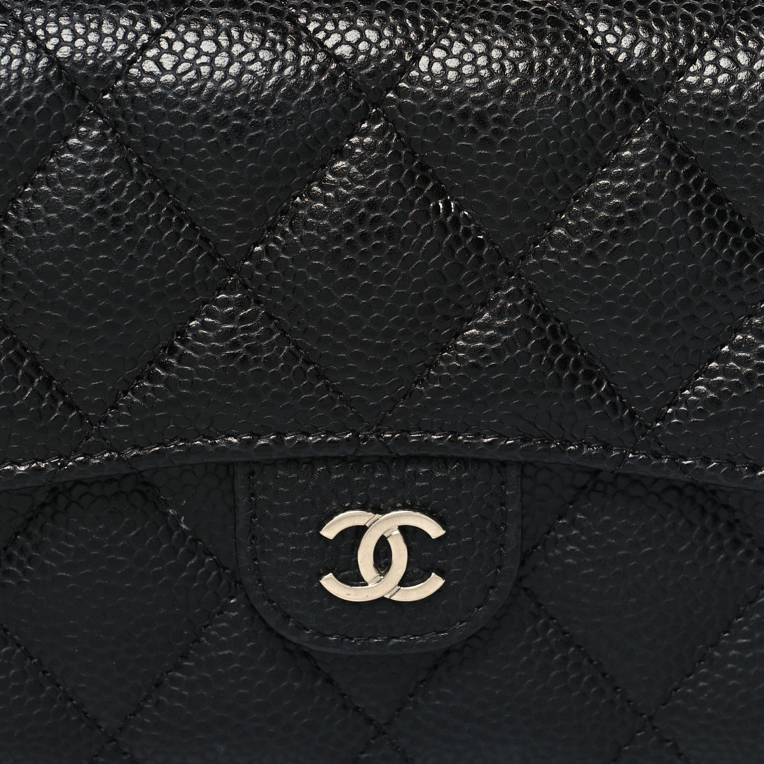 Chanel Caviar Quilted Large Gusset Flap Wallet Black 9 of 9