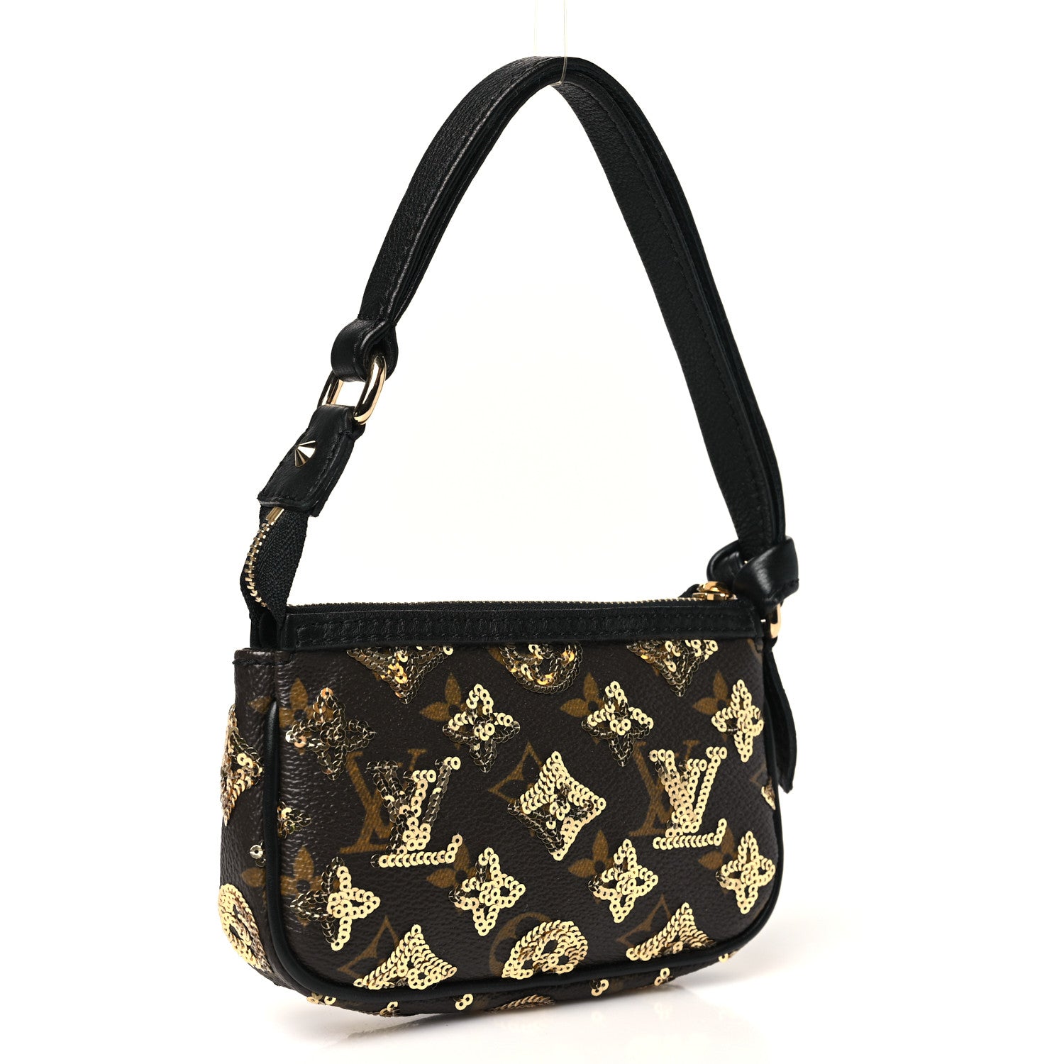 Louis Vuitton Monogram Sequins Eclipse Mini Pochette Gold 3 of 9