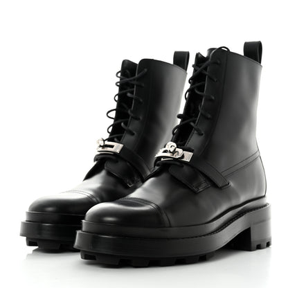 Hermes Glossed Calfskin Funk Ankle Boots 37 Black 3 of 8