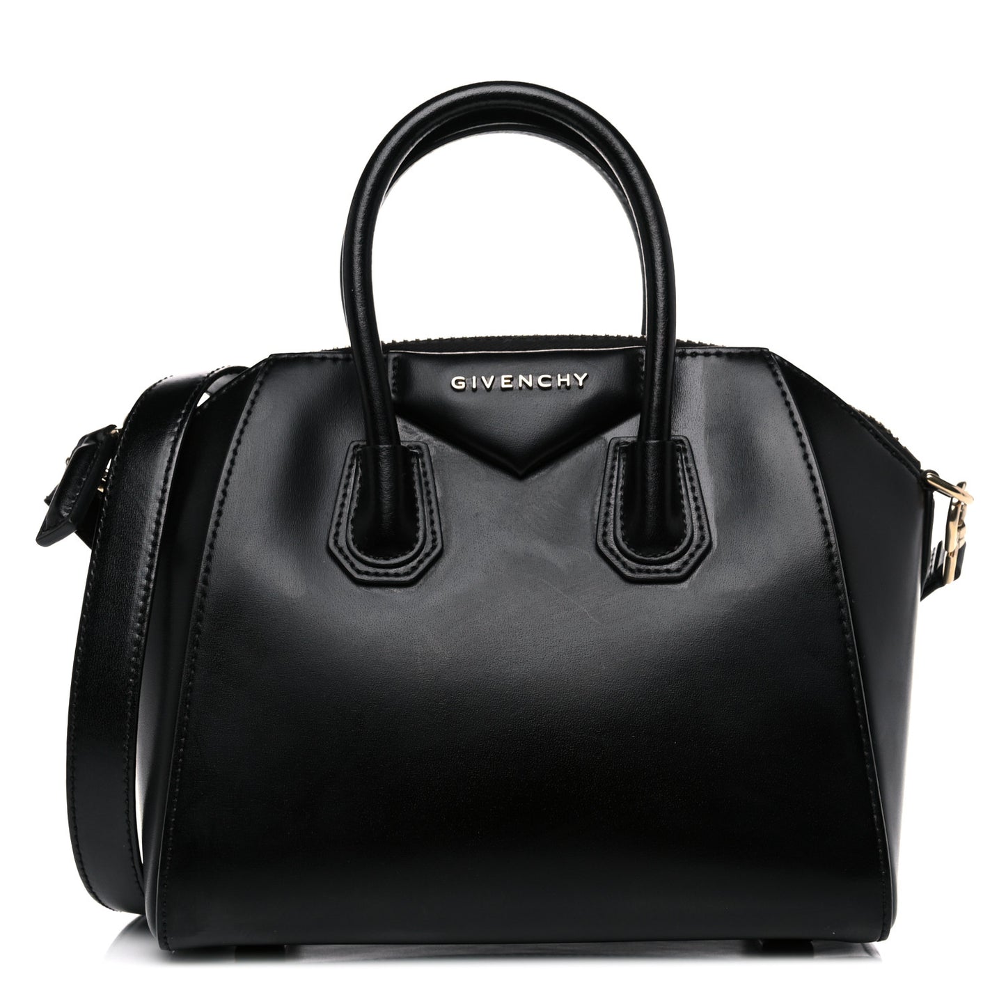 Shiny Lord Calfskin Mini Antigona Black