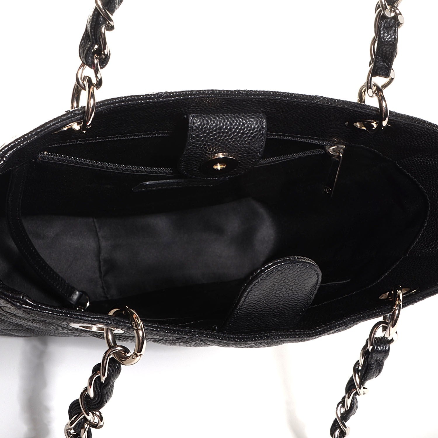 Chanel Caviar Quilted Petit Shopping Tote PST Black 5 of 7