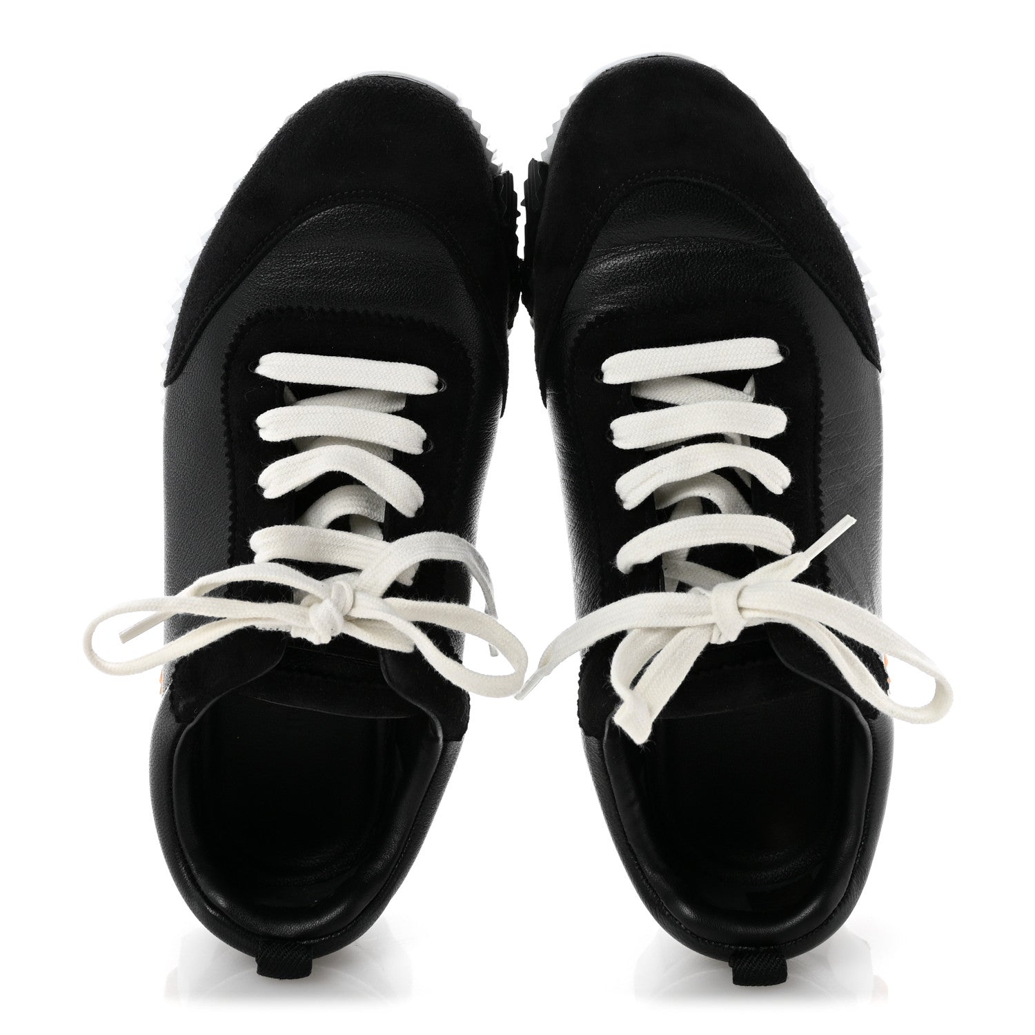 Hermes Goatskin Suede Goatskin Bouncing Sneakers 37.5 Black 2 of 12