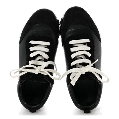 Hermes Goatskin Suede Goatskin Bouncing Sneakers 37.5 Black 2 of 12