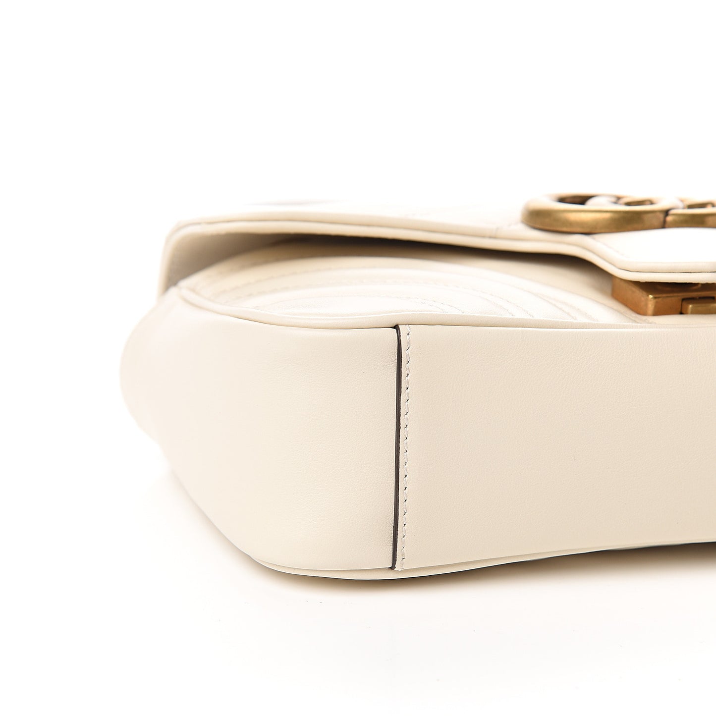 Calfskin Matelasse Mini GG Marmont Shoulder Bag White