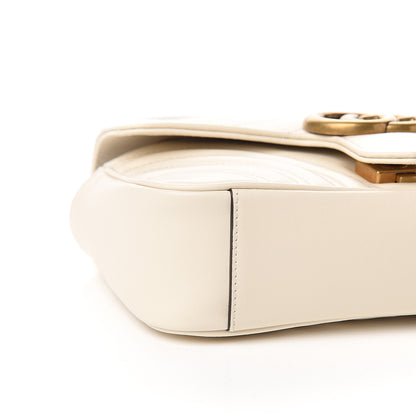 Gucci Calfskin Matelasse Mini GG Marmont Shoulder Bag White 7 of 9