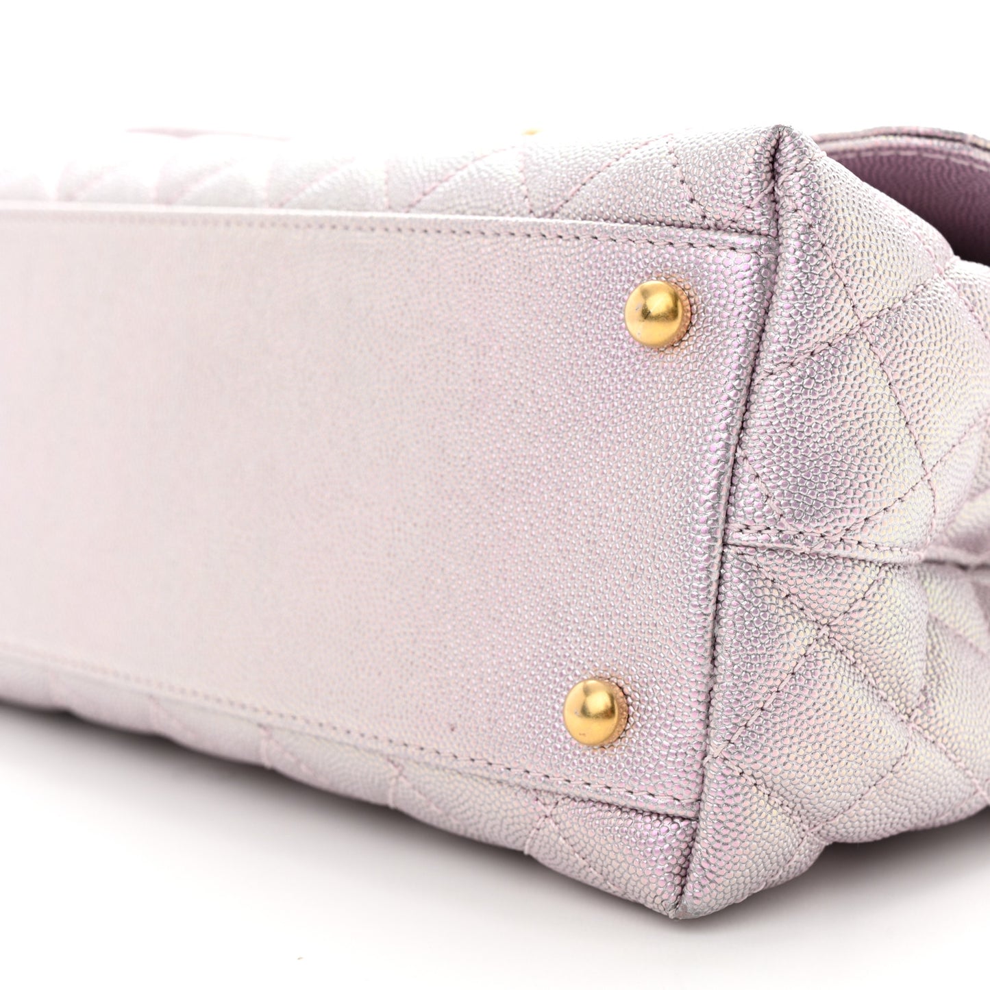 Metallic Caviar Quilted Small Coco Handle Flap Light Pink