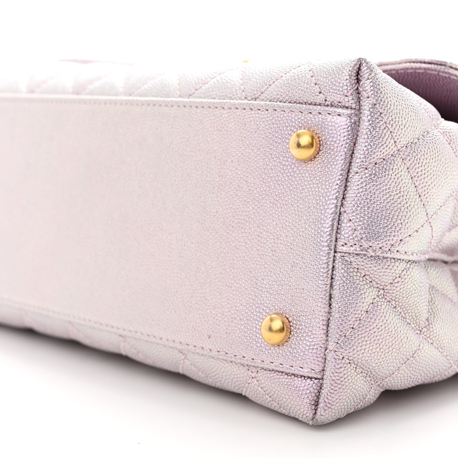 Chanel Metallic Caviar Quilted Small Coco Handle Flap Light Pink 10 of 12