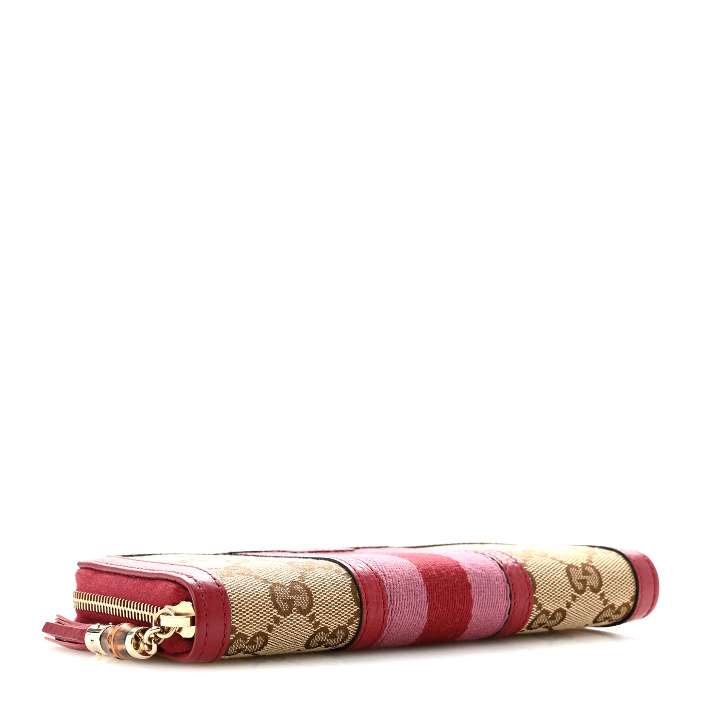 Monogram Cellarius Calfskin Vintage Web Rania Zip Around Wallet Beige Ebony Soft Burgundy Peonia Flower Box Pink