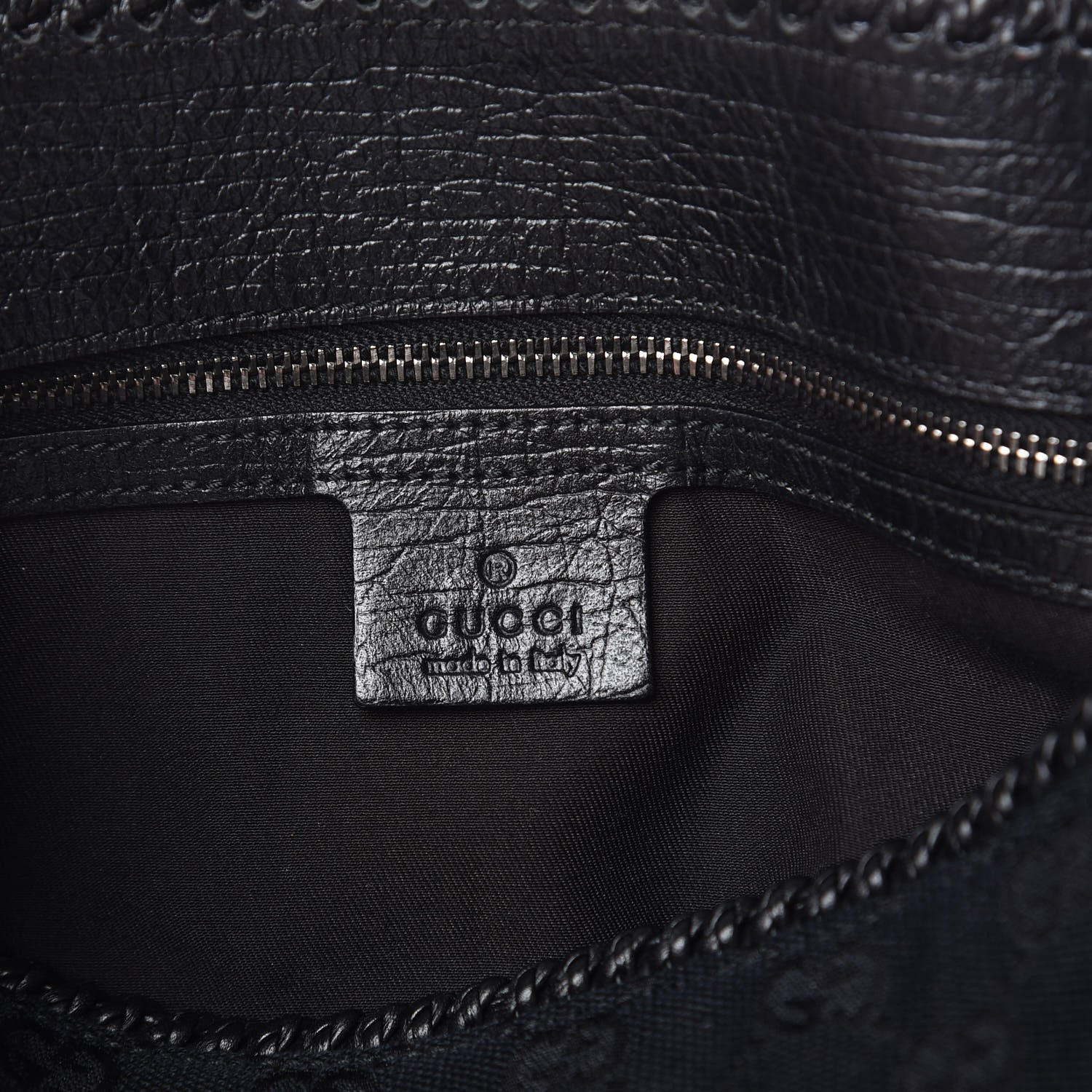 Gucci Monogram Large Horsebit Chain Hobo Black 6 of 9