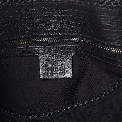 Gucci Monogram Large Horsebit Chain Hobo Black 6 of 9