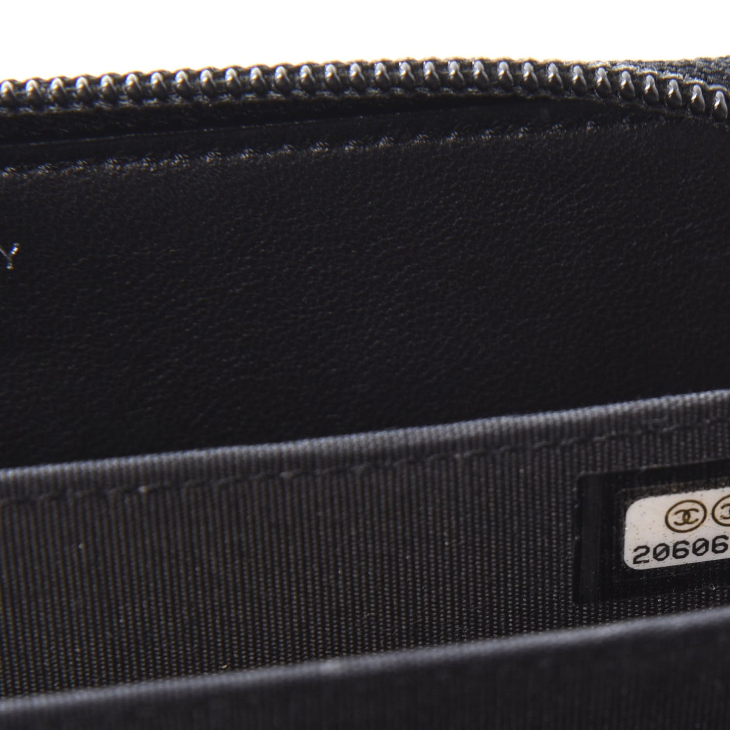 Lambskin Quilted Small Boy Zip Around Wallet Black
