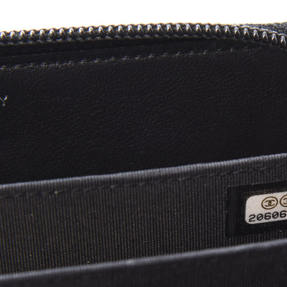 Chanel Lambskin Quilted Small Boy Zip Around Wallet Black 10 of 10