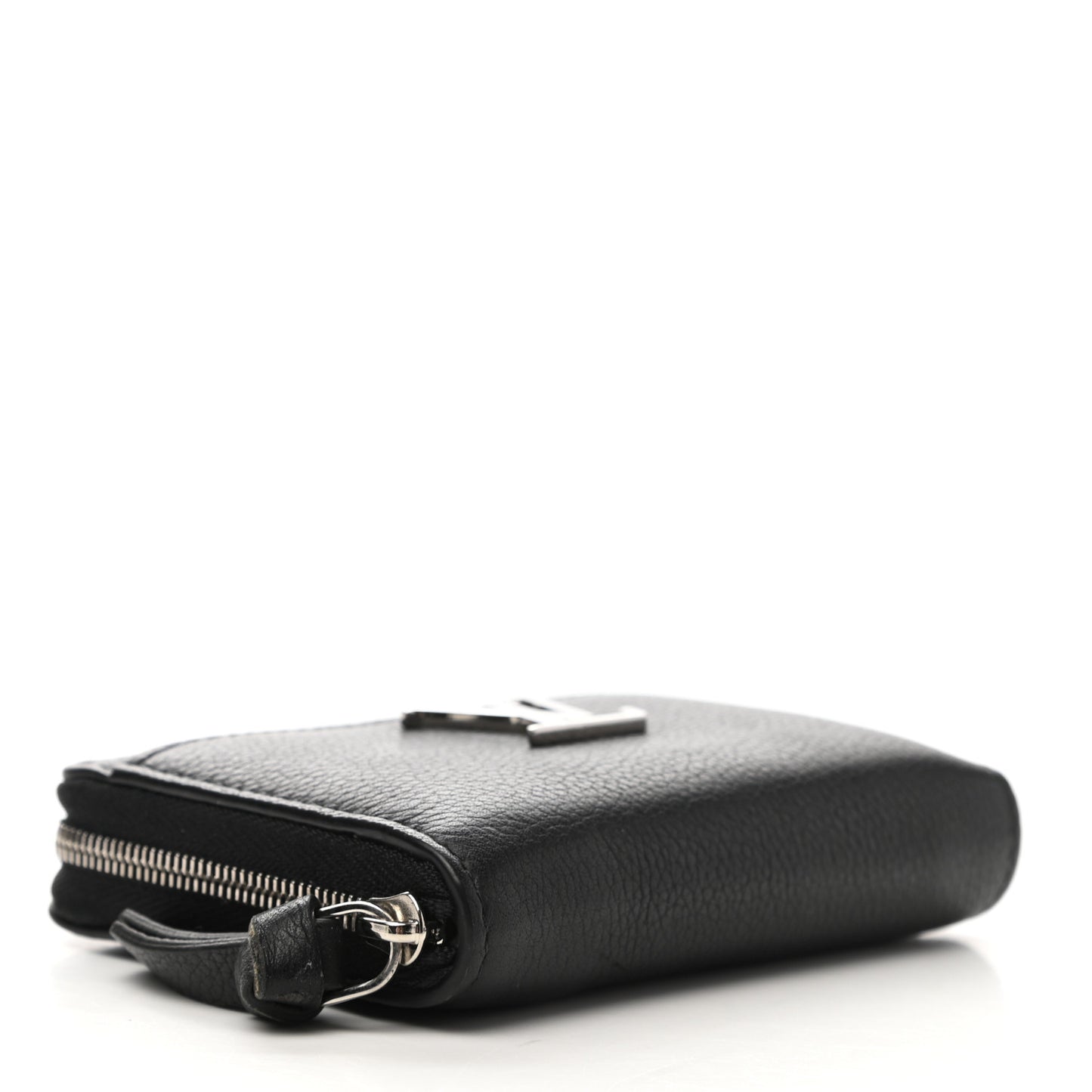 Calfskin Lockme Zippy Coin Purse Black