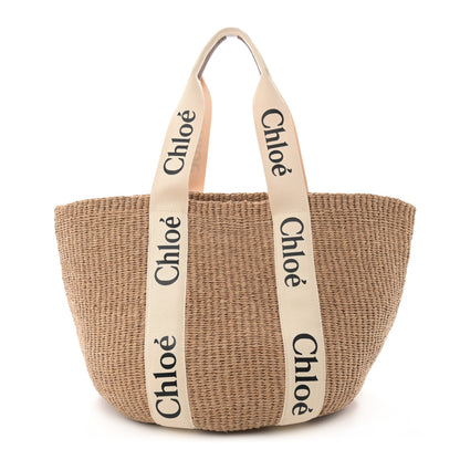 Chloe Raffia Large Woody Tote White 1 of 9