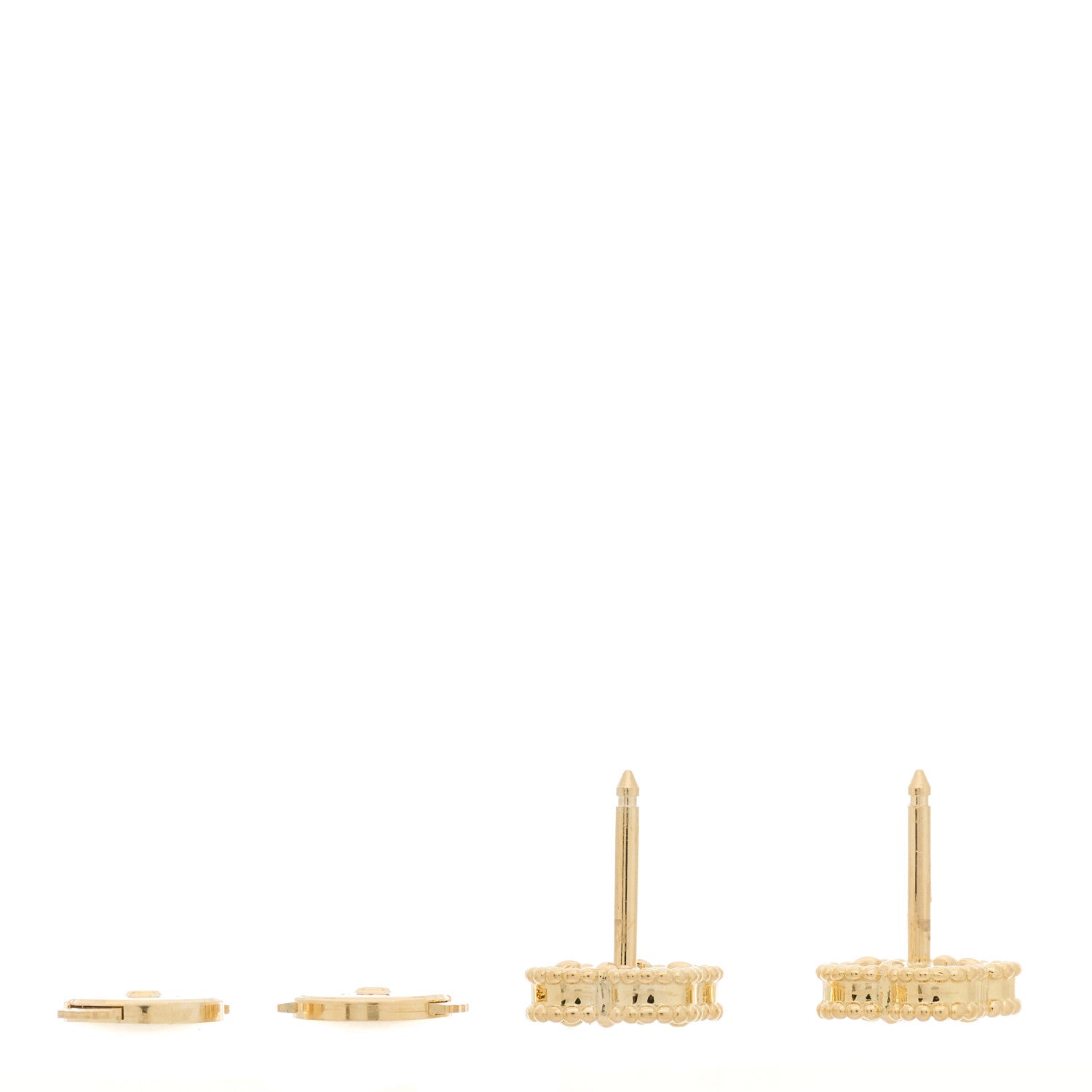 Van Cleef & Arpels 18K Yellow Gold Black Onyx Sweet Alhambra Earrings 3 of 4