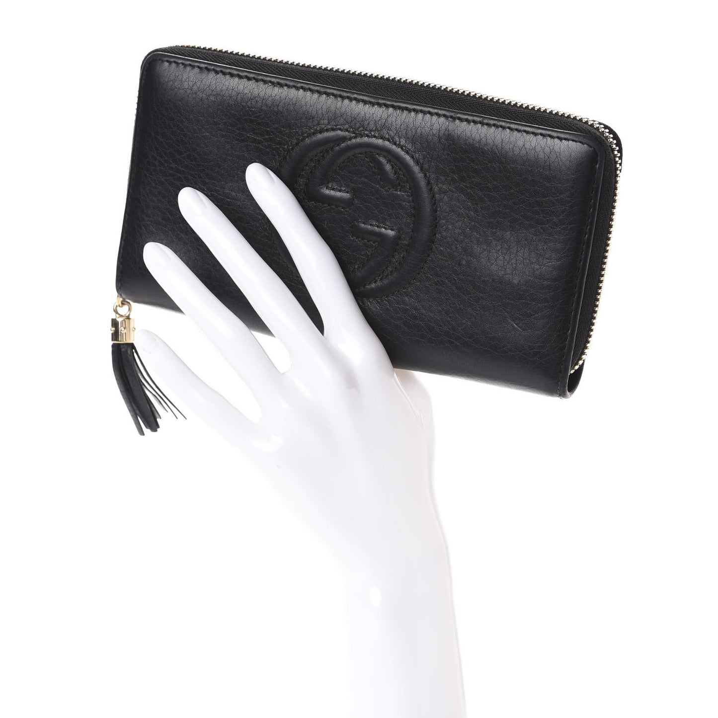 Calfskin Soho Zip Around Wallet Black