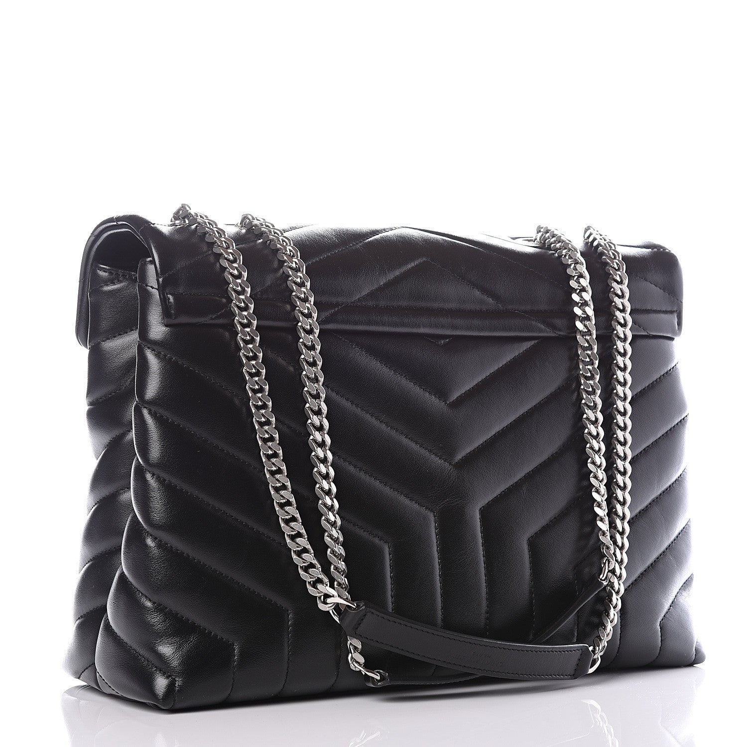 Saint Laurent Calfskin Y Quilted Monogram Medium Loulou Chain Satchel Black 2 of 13