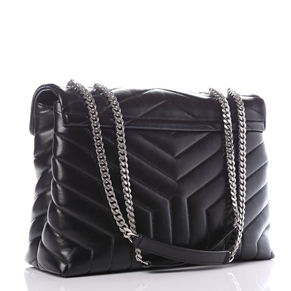 Saint Laurent Calfskin Y Quilted Monogram Medium Loulou Chain Satchel Black 2 of 13