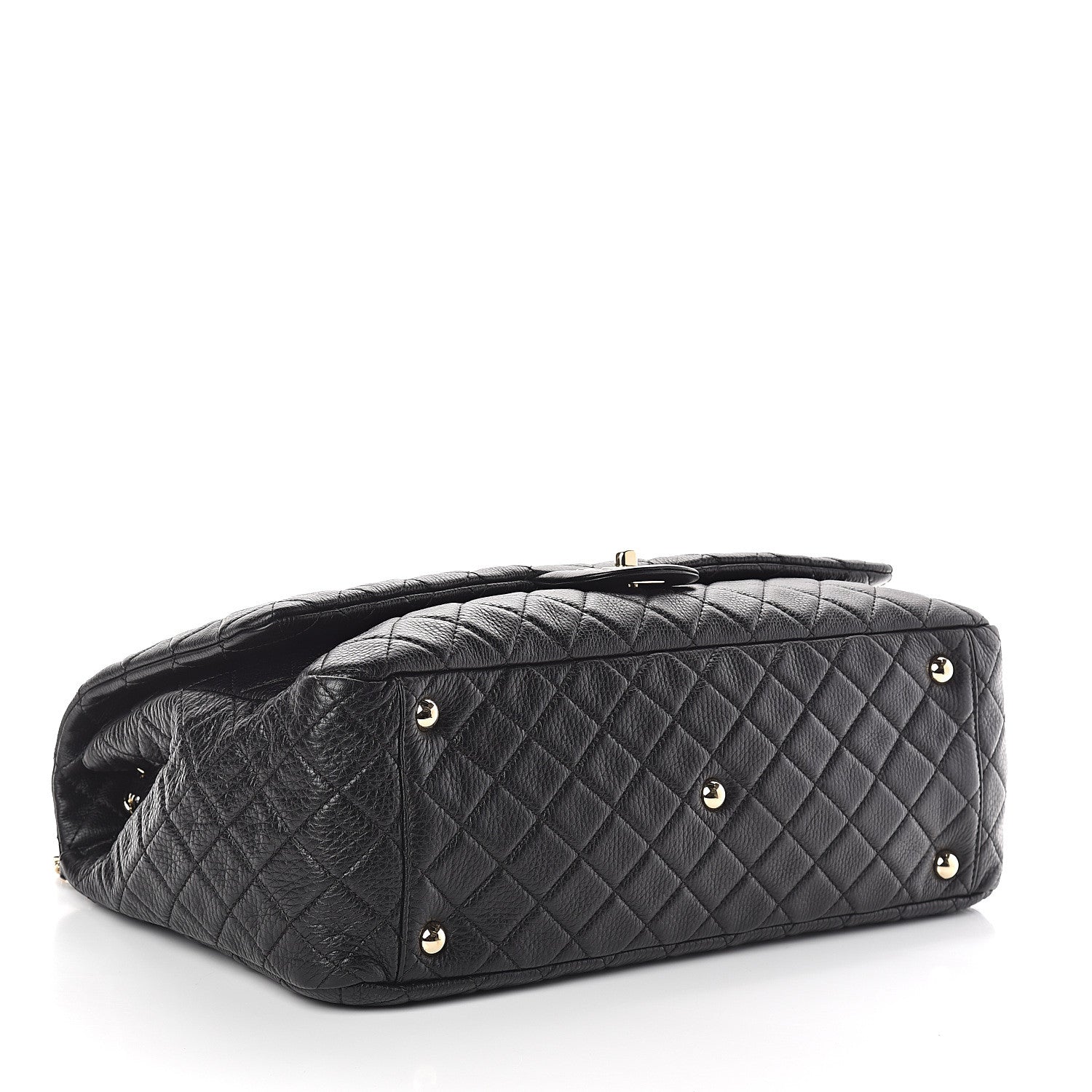 Chanel Calfskin Quilted XXL Travel Flap Bag Black 4 of 10