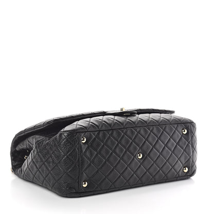 Chanel Calfskin Quilted XXL Travel Flap Bag Black 4 of 10