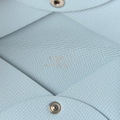 Hermes Epsom Calvi Card Case Bleu Zephyr 6 of 7