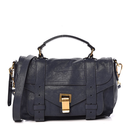 Proenza Schouler Lambskin Tiny PS1 Satchel Midnight 1 of 10