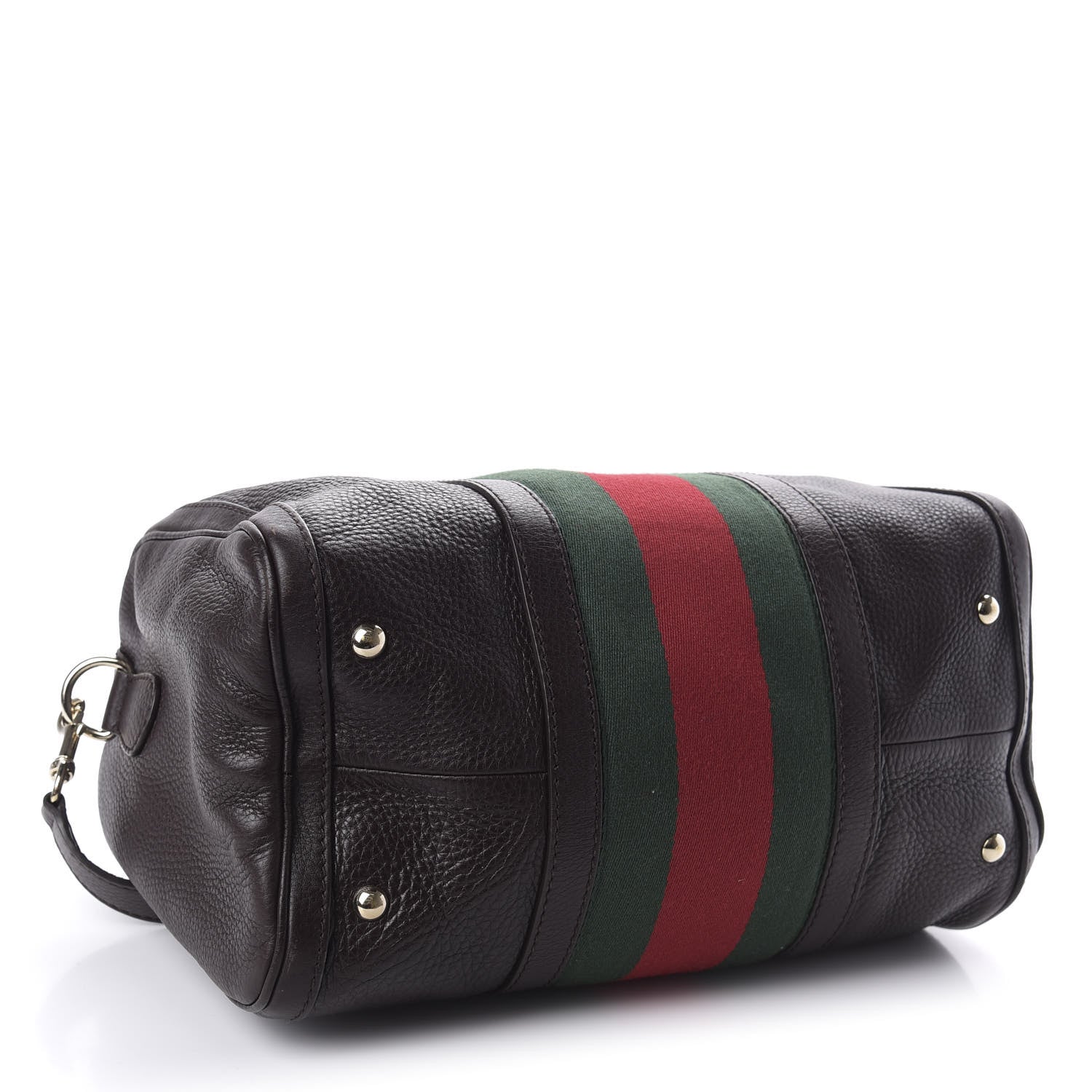 Gucci Calfskin Vintage Web Medium Boston Dark Brown 5 of 11