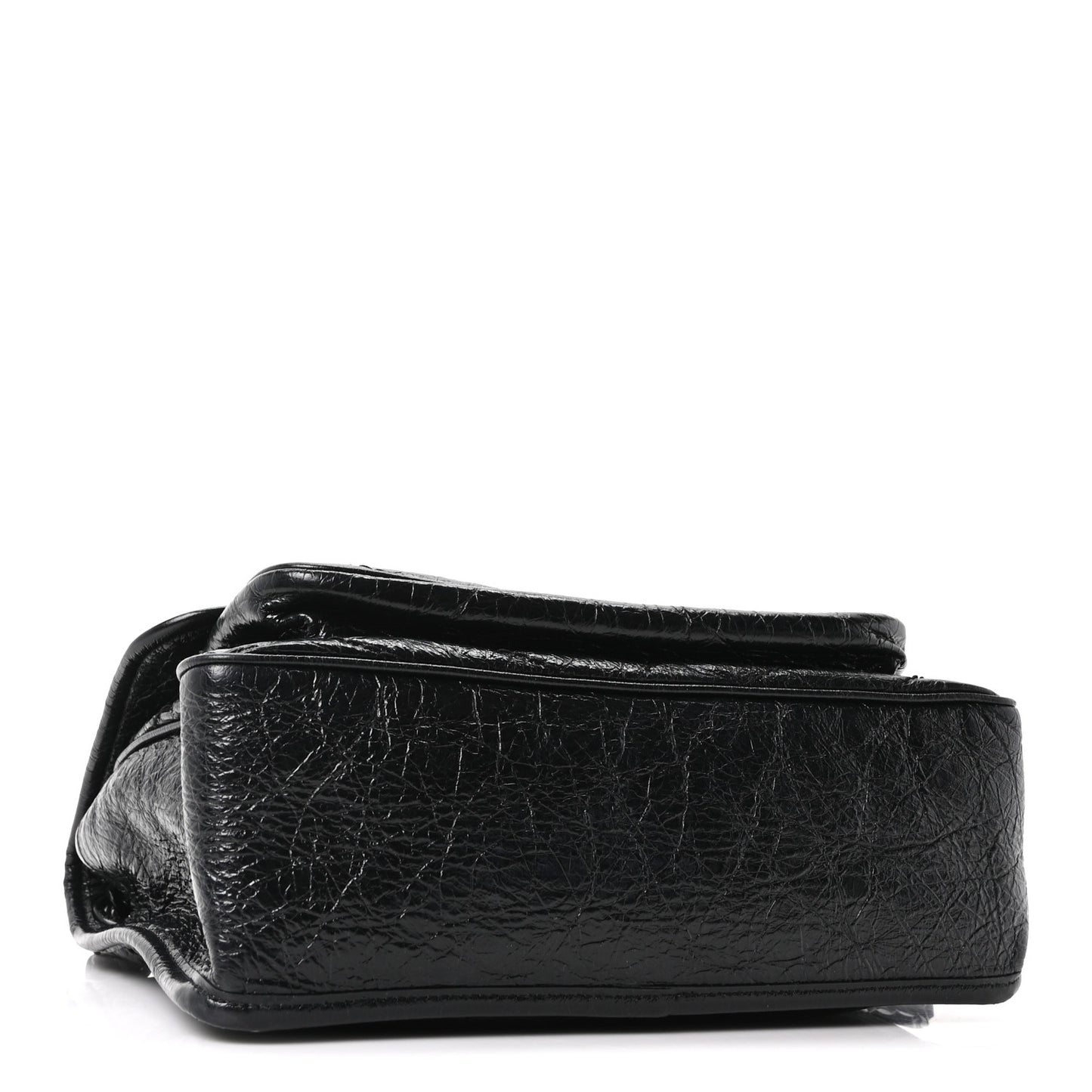 Crinkled Calfskin Matelasse Monogram Medium Niki Chain Satchel Black