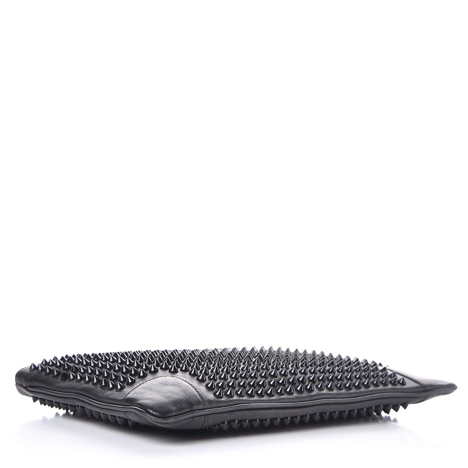 Christian Louboutin Calfskin Studded Loubiposh Clutch Black 4 of 12