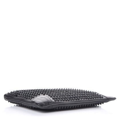Christian Louboutin Calfskin Studded Loubiposh Clutch Black 4 of 12