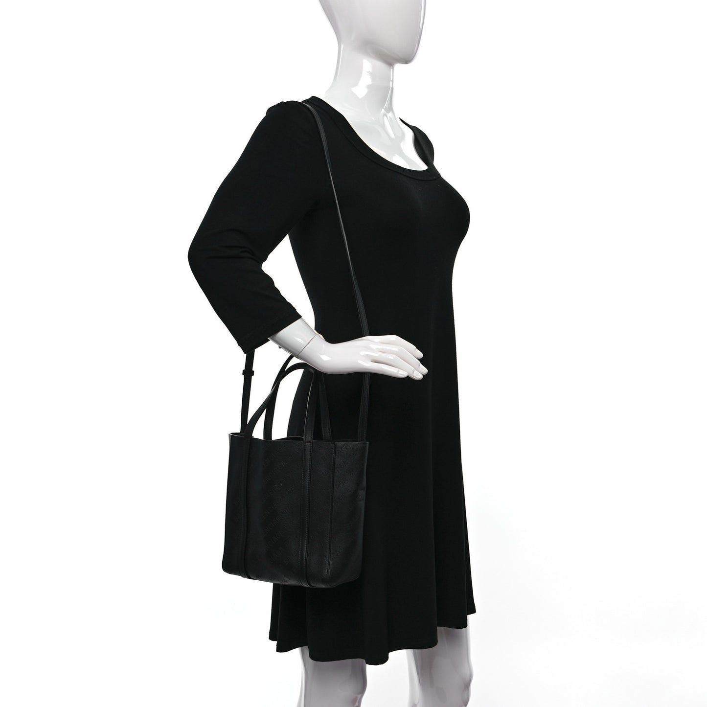 Smooth Calfskin Logo Perforated XXS Everyday Tote Black