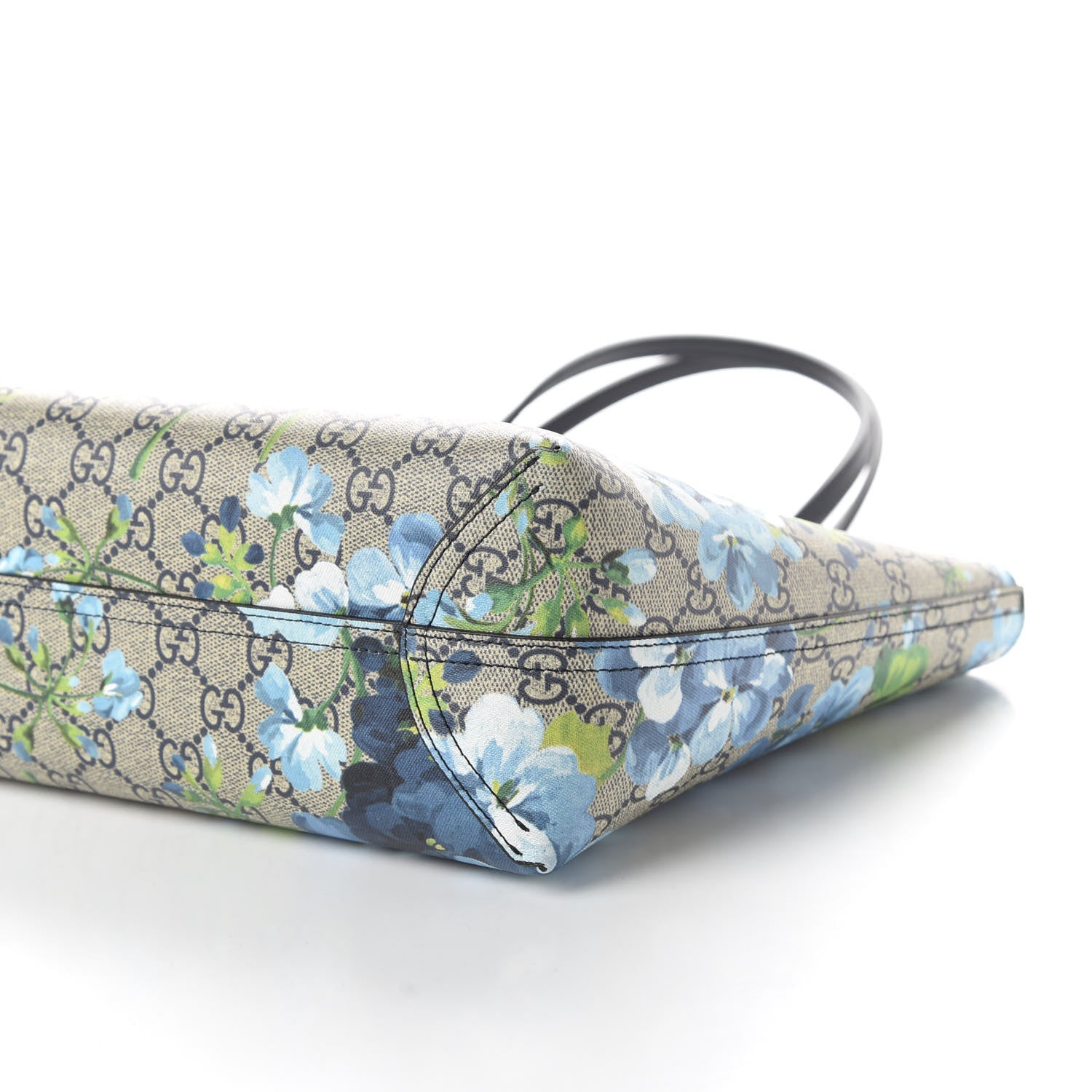 Gucci GG Supreme Monogram Blooms Small Reversible Tote Beige Blue Navy 9 of 10