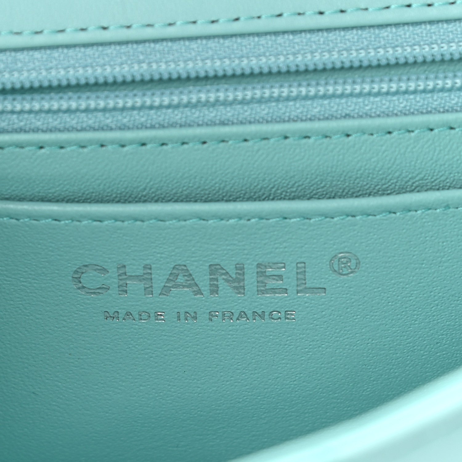 Chanel Lambskin Quilted Mini Rectangular Flap Light Blue 6 of 9