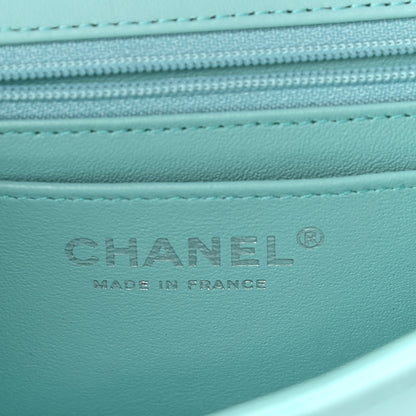 Chanel Lambskin Quilted Mini Rectangular Flap Light Blue 6 of 9