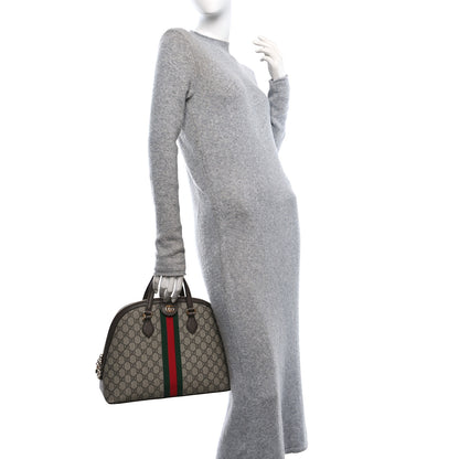 Gucci GG Supreme Monogram Web Medium Ophidia Top Handle Dome Bag Brown 2 of 11