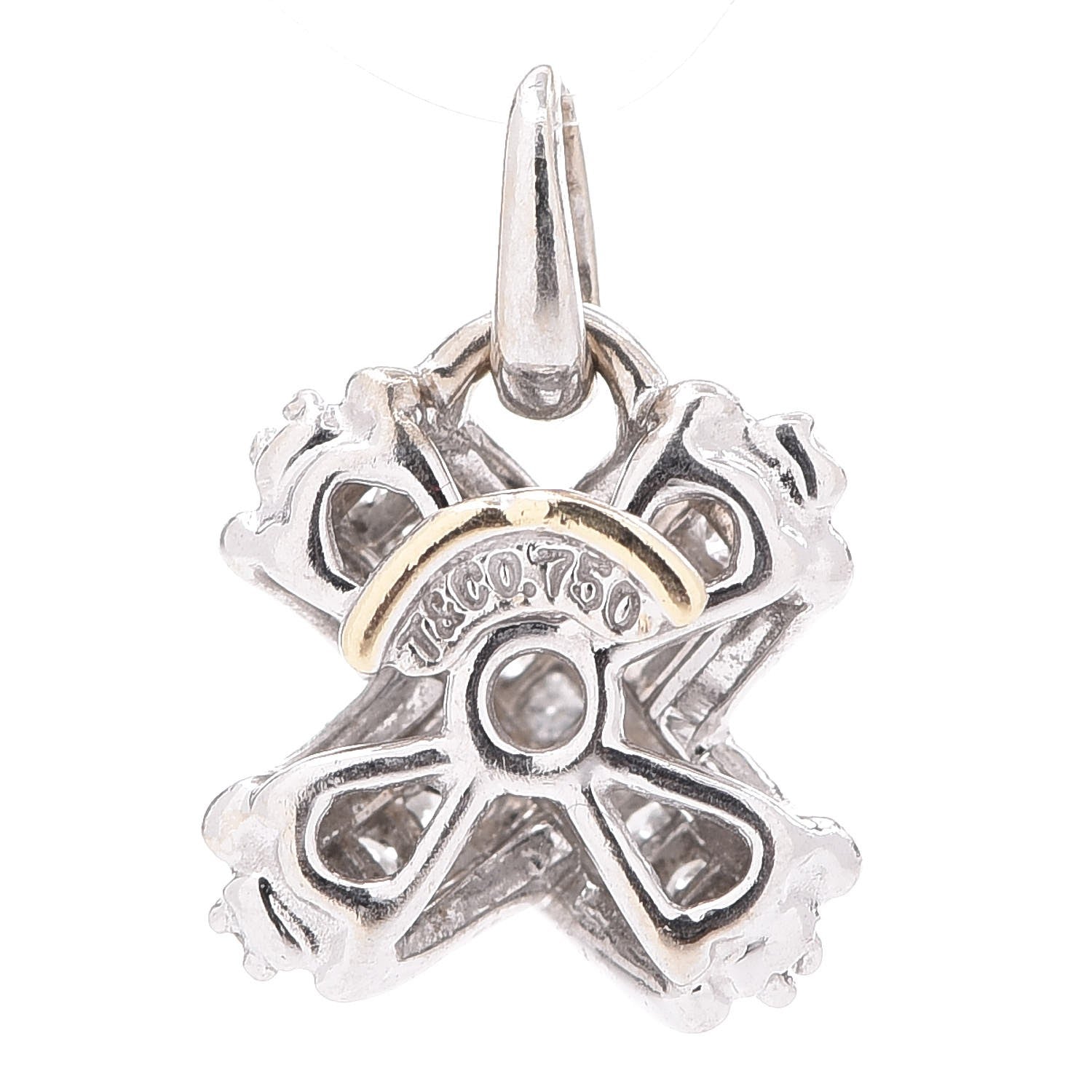 Tiffany 18K White Gold Diamond Signature X Pendant 3 of 3