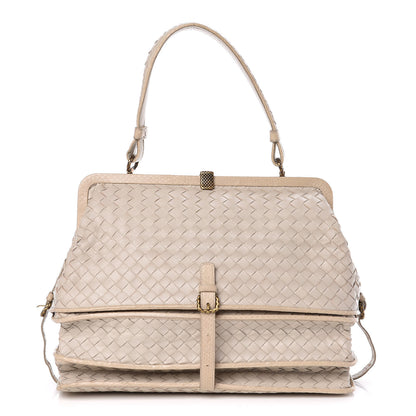 Bottega Veneta Nappa Intrecciato Ayers Frame Bag Cream 1 of 12