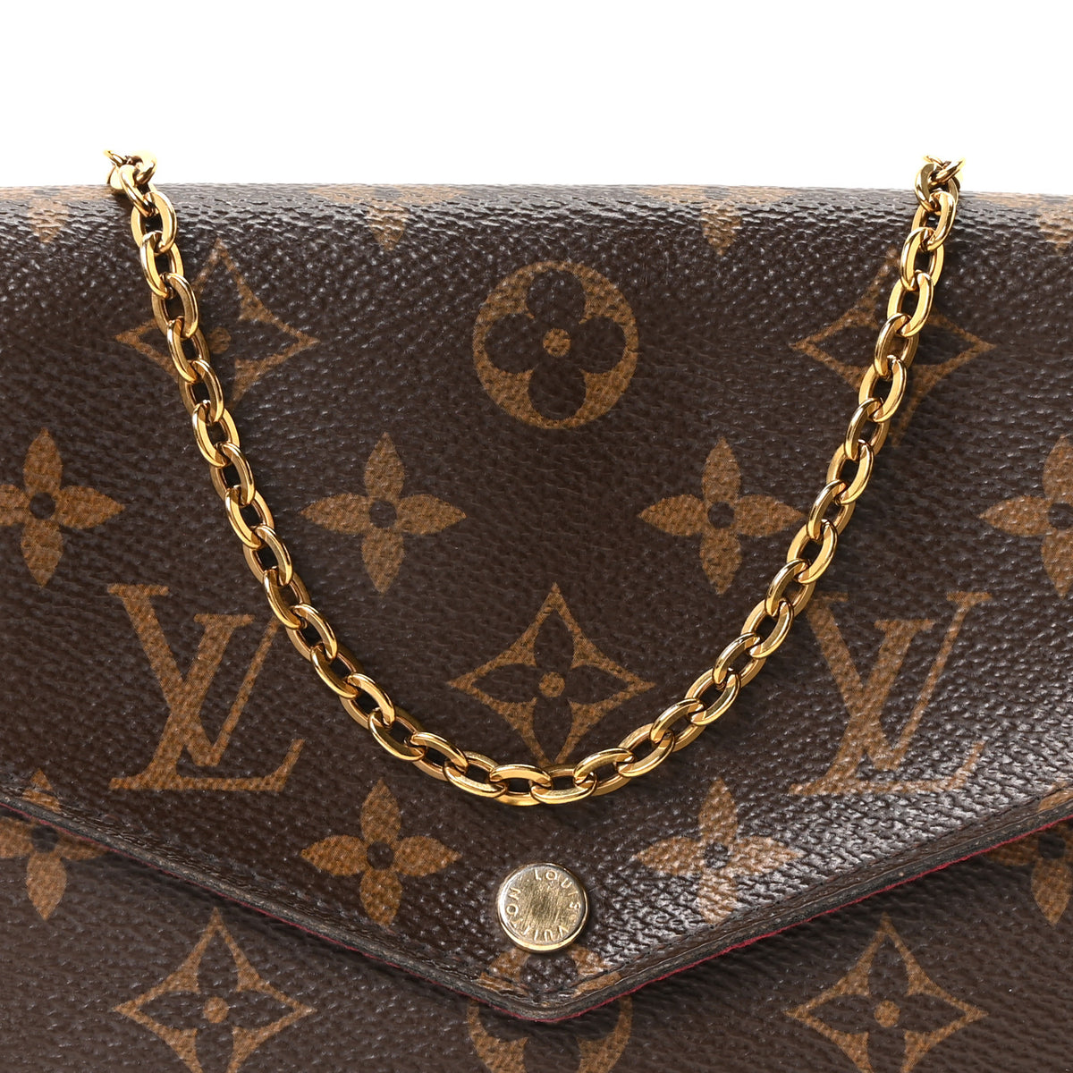 Louis Vuitton Monogram Pochette Felicie Chain Wallet Fuchsia 8 of 10