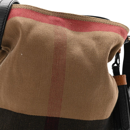 Burberry Canvas Mega Check Mini Ashby Tassel Crossbody Black 10 of 12