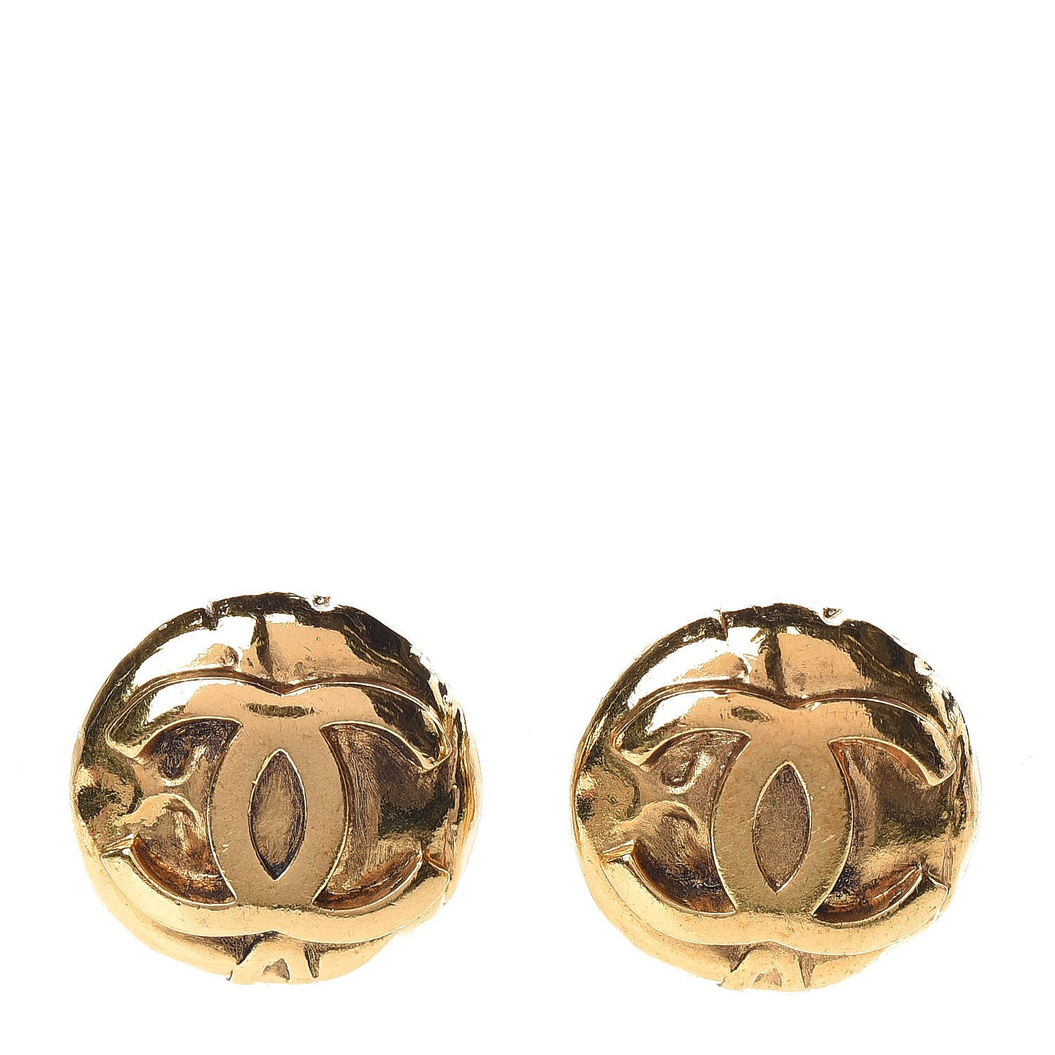 Chanel Round CC Clip On Earrings Gold 1 of 4