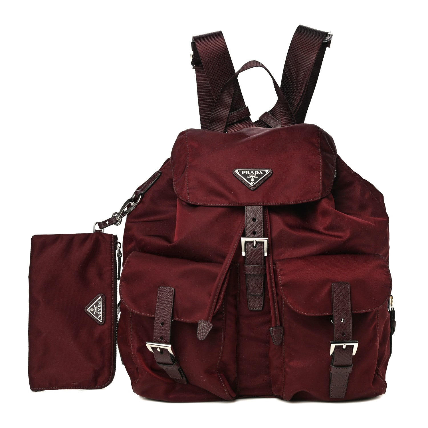 Prada Tessuto Nylon Vela Medium Backpack Bordeaux 1 of 9