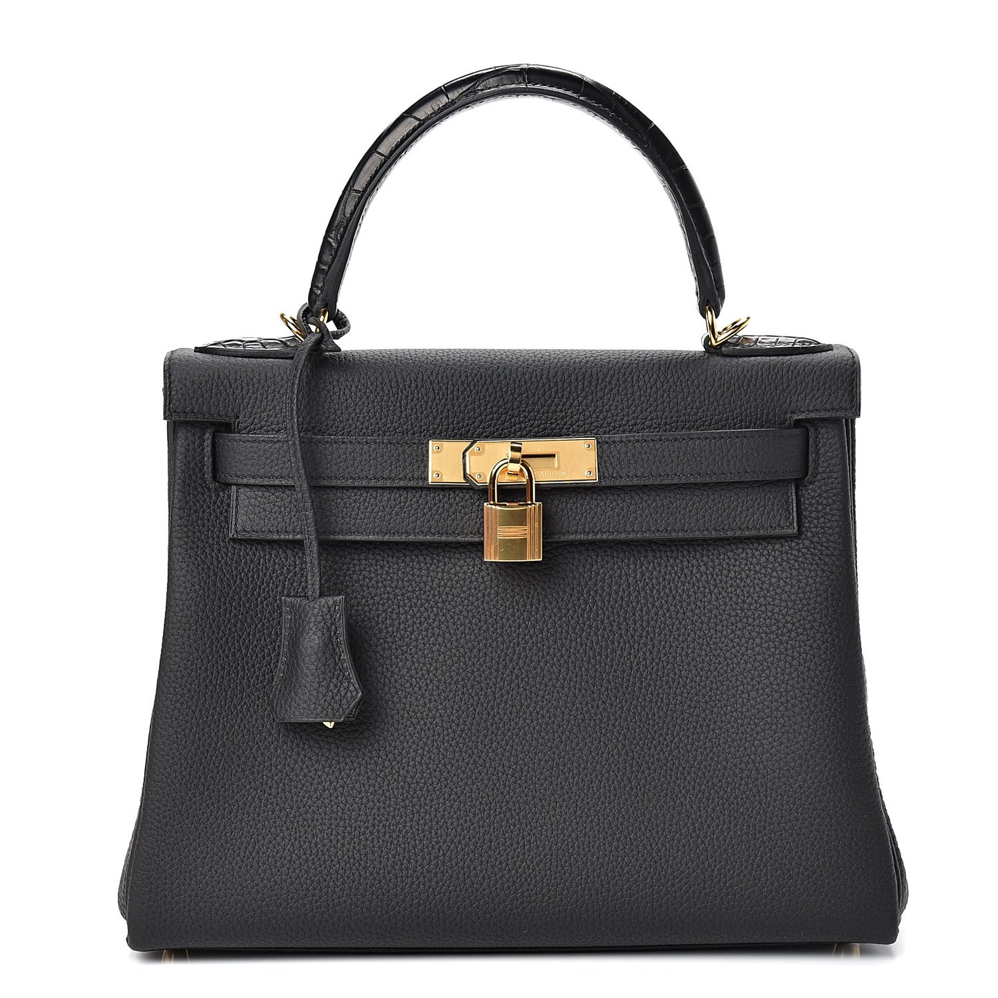 Togo Matte Alligator Kelly Retourne Touch 28 Black