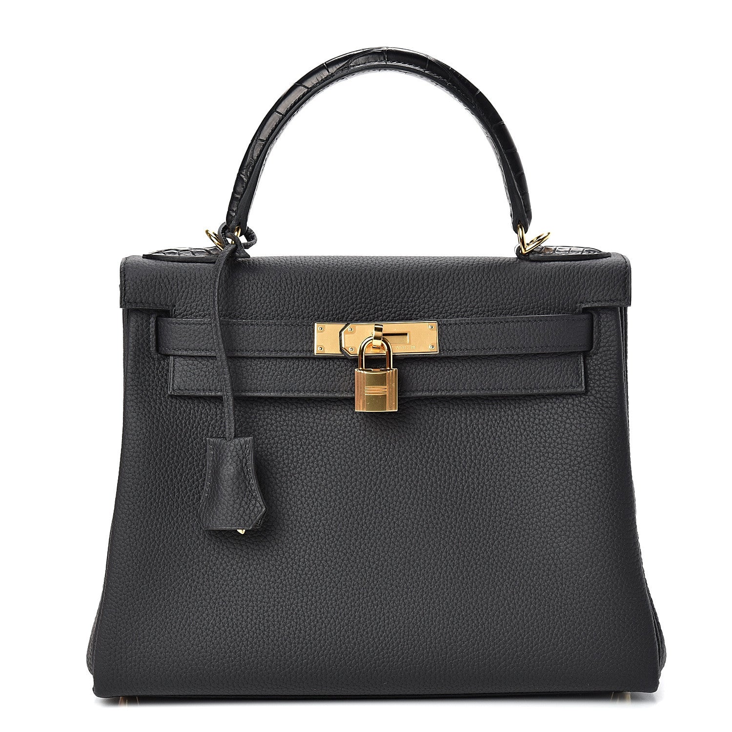 Hermes Togo Matte Alligator Kelly Retourne Touch 28 Black 1 of 39