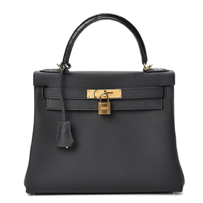 Hermes Togo Matte Alligator Kelly Retourne Touch 28 Black 1 of 39