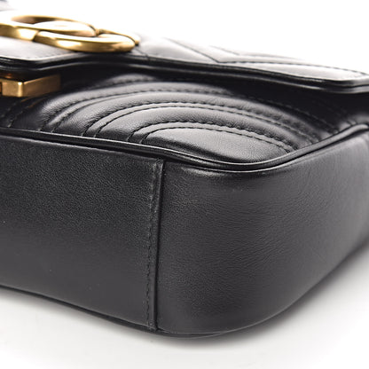 Gucci Calfskin Matelasse Mini GG Marmont Shoulder Bag Black 9 of 10