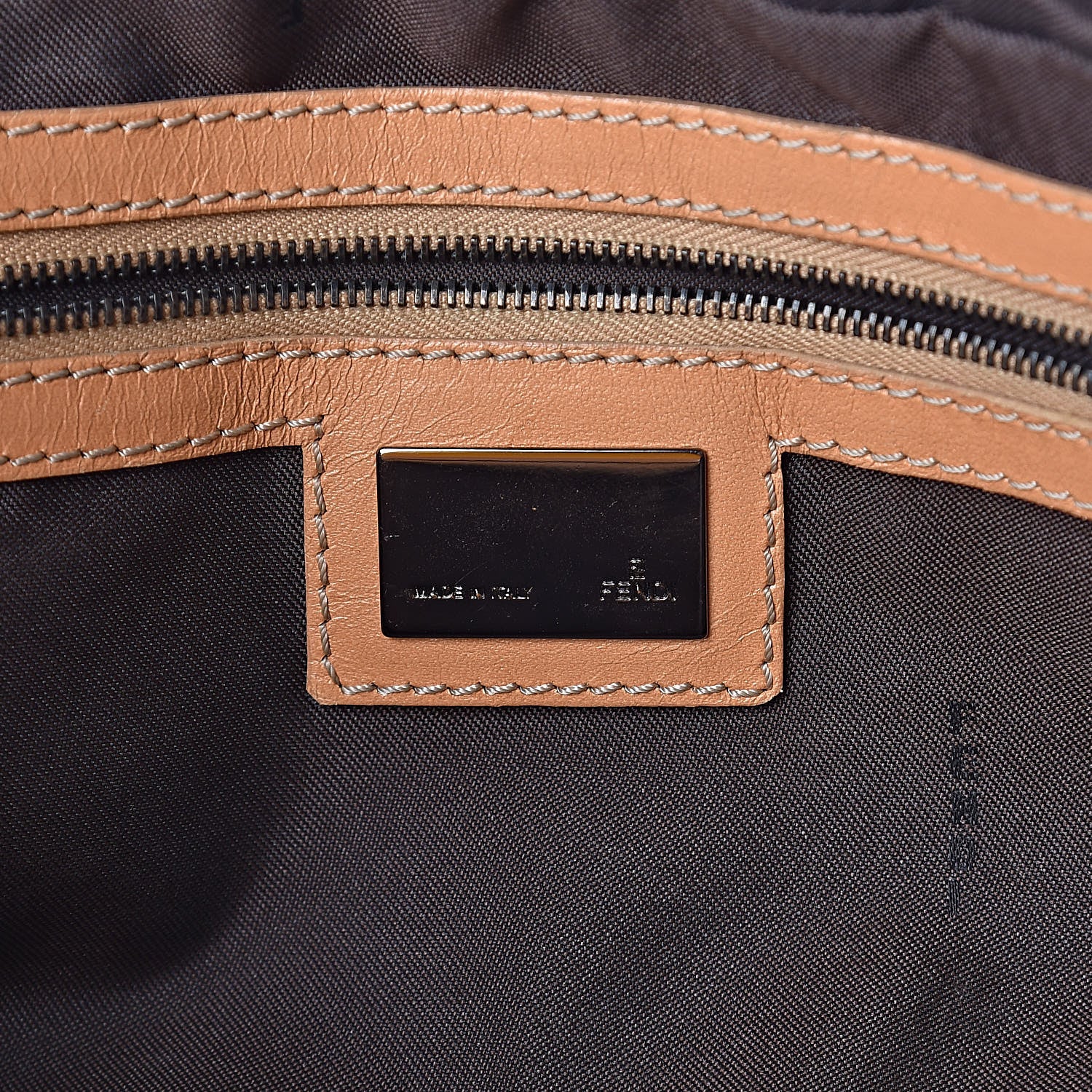 Fendi Zucchino Zip Top Tote Beige 6 of 16